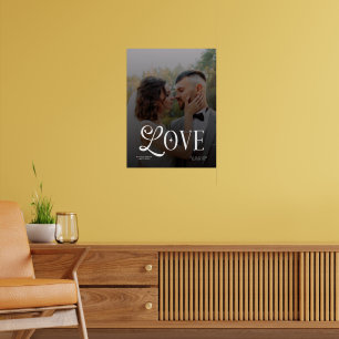 Poster Amor Moderno Personalizado Foto Casal Monograma Ca