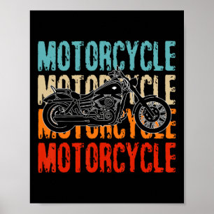 Poster Amor Motocicletas Shirt Biker Boys Pai&#