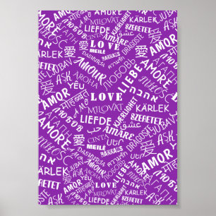 Poster AMOR - multi língua - International customizável