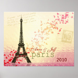 Pôster Amor na Torre Eiffel de Paris