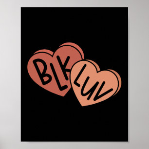 Poster Amor Negro Blk Luv Melanina Doce Coração História