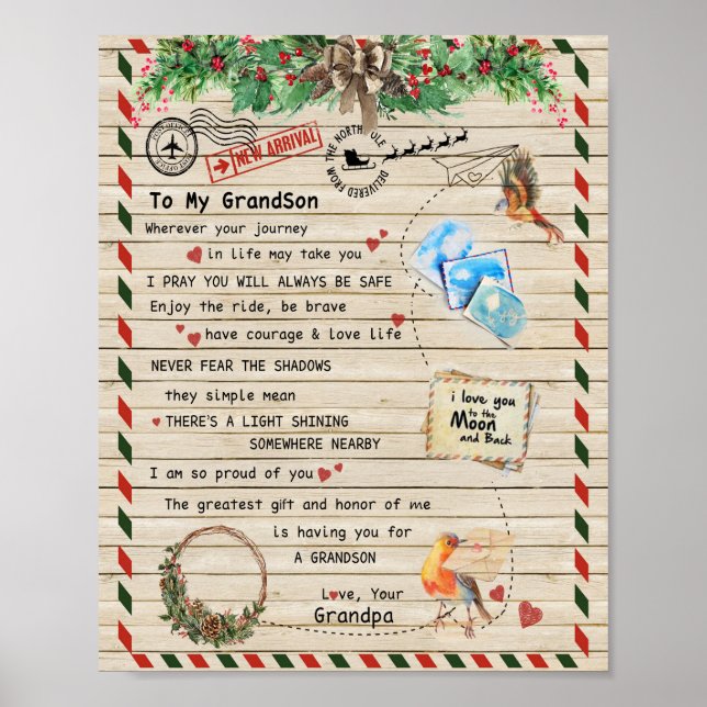 Poster Amor neto|Carta Ao Meu neto Que Orgulho De Ti (Frente)