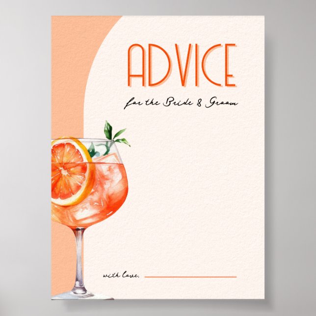 Poster Amor no First Spritz Advice para o noivo e o noivo (Frente)