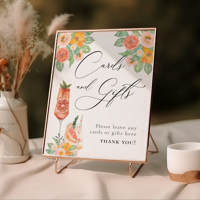 Poster Amor no Primeiro Spritz Bright Cocktail Cartões e  (Criador carregado)