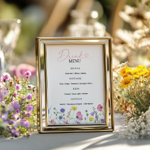 Poster Amor no Sinal de Menu Bloom Drink Wildflower The