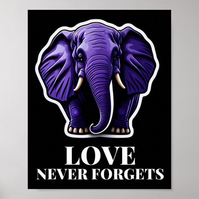 Poster Amor Nunca Esquece Elefante Para Mulher Alzheimer (Frente)