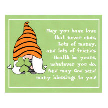 Amor Nunca Termina Bênção Irlandesa Gnome