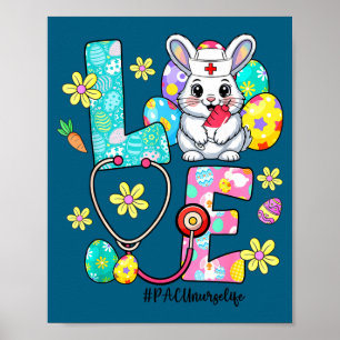 Poster Amor pacu enfermeira vida coelho estetoscópio pásc