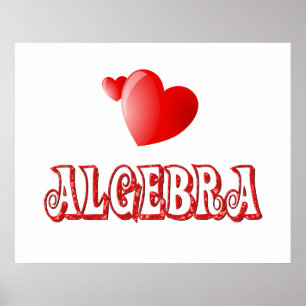 Poster Amor para a álgebra - começando em $11,80