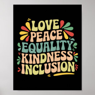 Poster Amor Paz Igualdade Bondade Inclusão História Negra