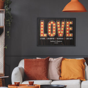 Poster Amor Personalizado do Terceiro Aniversário do Marc