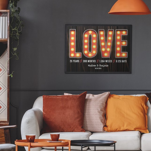 Poster Amor Personalizado por 25 de Aniversário de Marco  (Criador carregado)