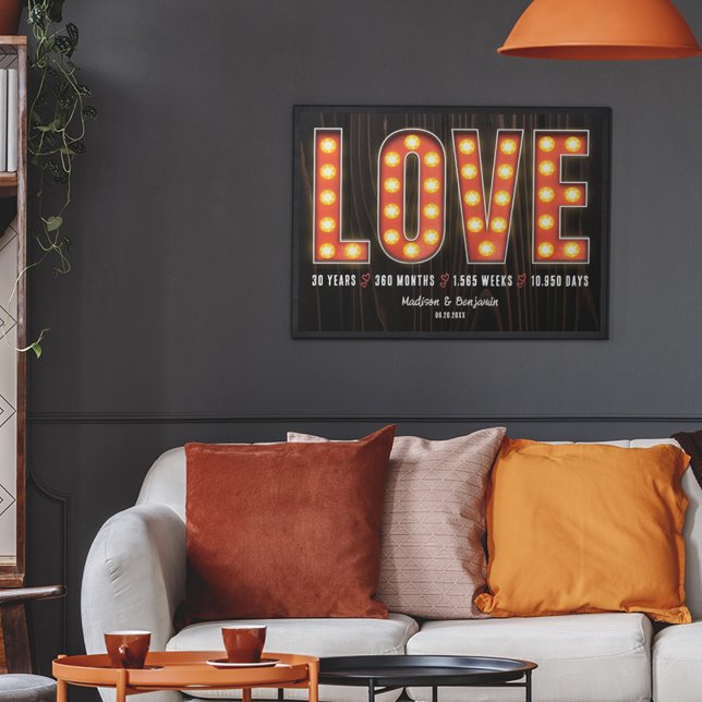 Poster Amor Personalizado por 30 de Aniversário de Marco  (Criador carregado)