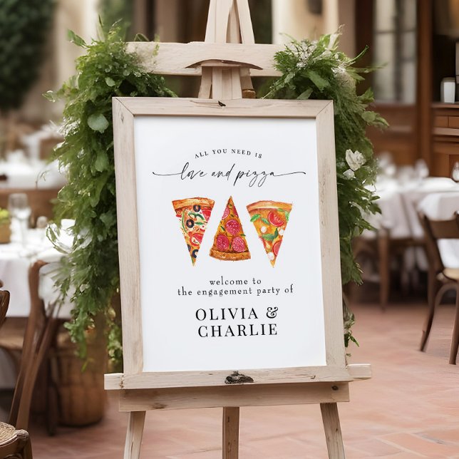 Poster Amor & Pizza Boas-vindas Casamento (Criador carregado)