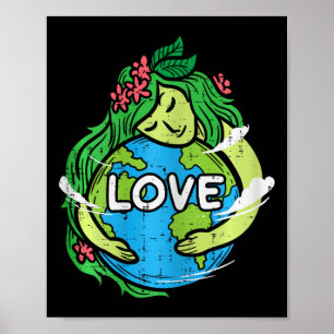 Poster Amor Planeta Terra-Mãe Hug Ambiente Natureza Ea