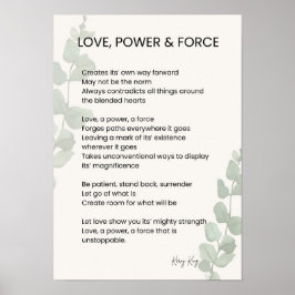 Poster Amor, Poder, Força Poesia