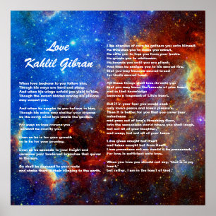 Pôster Amor por Kahlil Gibran