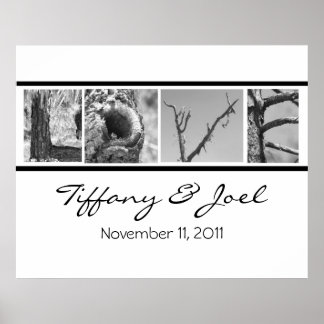 Pôster Amor:Poster de Casamento Natureza com nomes e data
