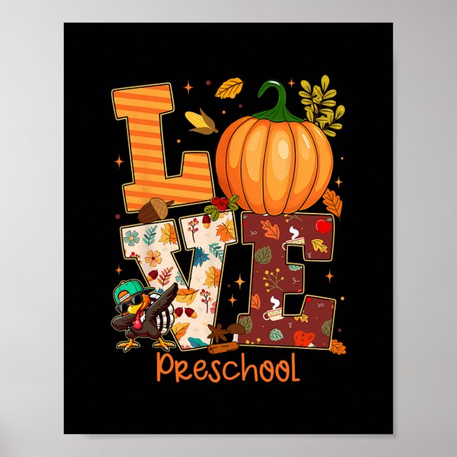Poster Amor Professora Pré-escolar Peru Dia de Ação de Gr (Frente)