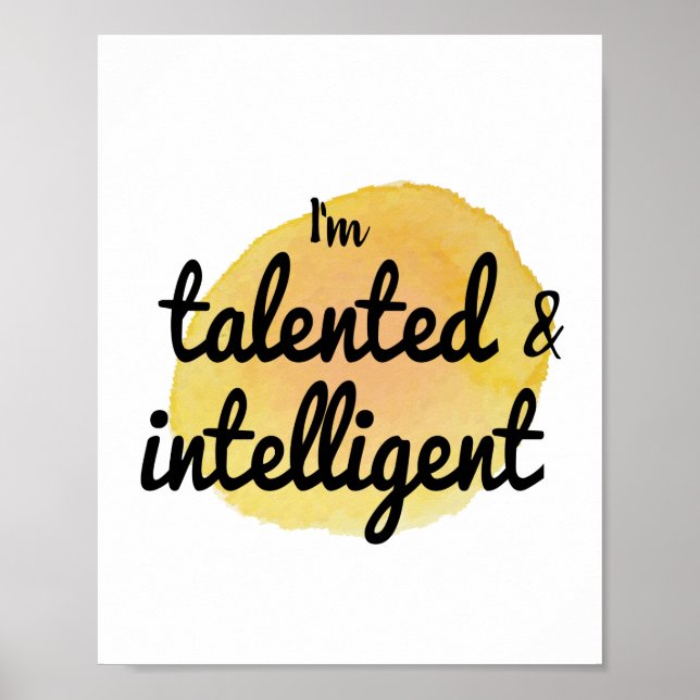 Poster amor próprio afirmações positivas para autocuidado (Frente)