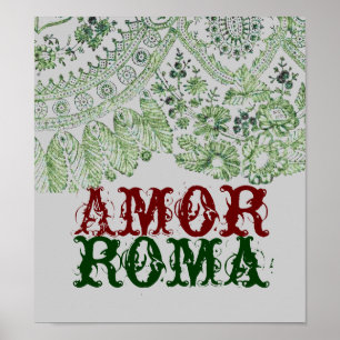 Pôster Amor Roma With Green Lace