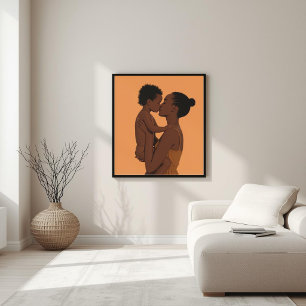 Poster Amor Sagrado – Arte Afrocentrada de Maternidade