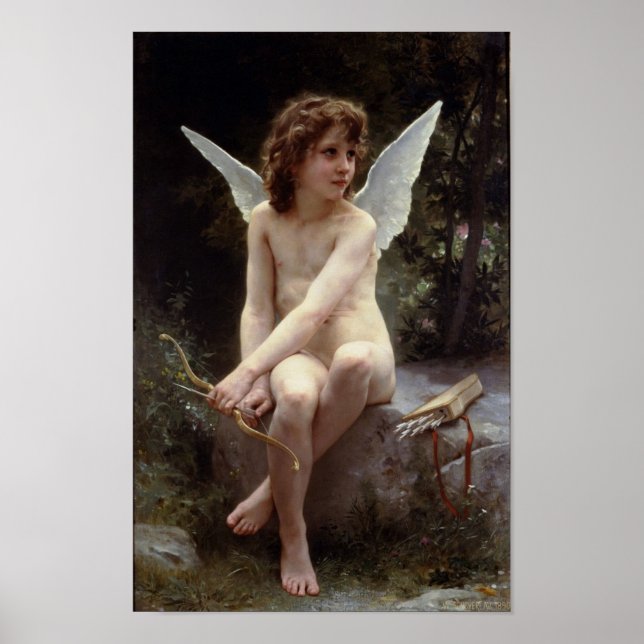Poster Amor sobre o Olhar de William Bouguereau (Frente)