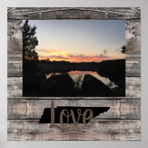 Poster AMOR TENNESSEE rústico personalizado em letra curs
