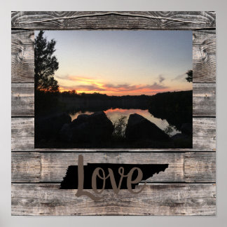Poster AMOR TENNESSEE rústico personalizado em letra curs