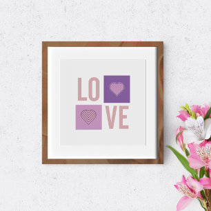 Pôster AMOR. Tipografia e formas.