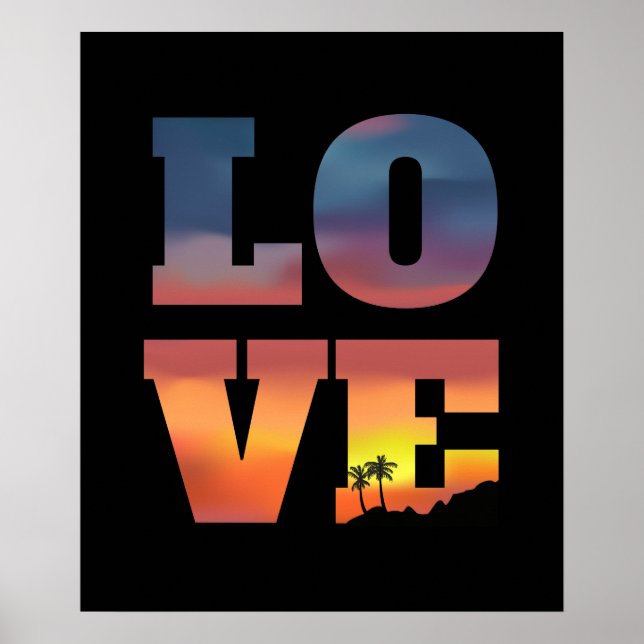 Poster Amor tropical sunset (Frente)