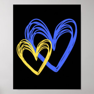 Poster Amor Ucraniano Corações Pintados Ucrânia Vencerá