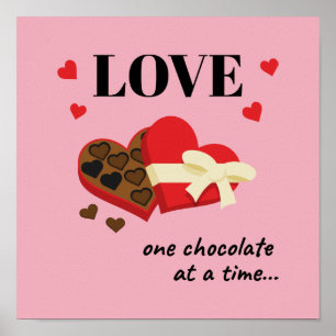 Poster Amor Um Chocolate por Vez Engraçado