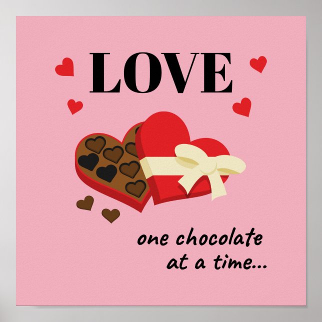Poster Amor Um Chocolate por Vez Engraçado (Frente)