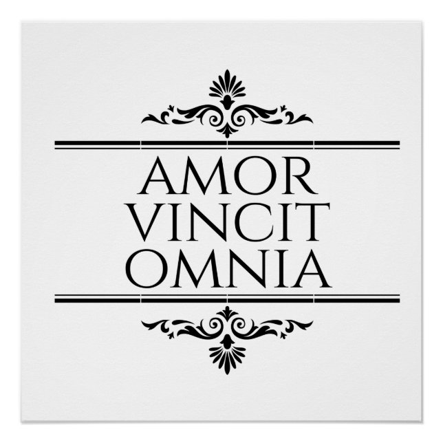 Pôster Amor Vincit Omnia Conquista Todas as Frases Latina (Frente)