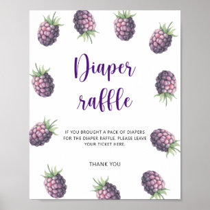 Poster Amoreira de aquarela - rifa fralda