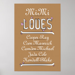 Poster AMORES MiMi PERSONALIZADOS seus netos