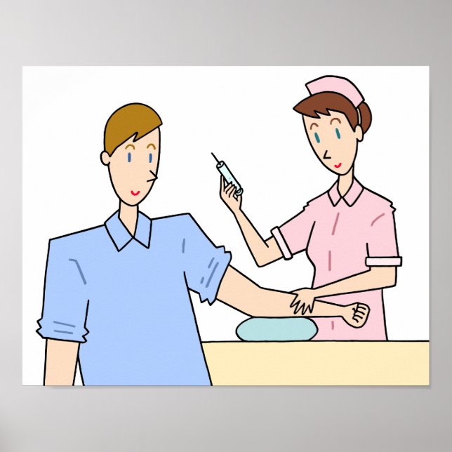 Poster Amostragem de sangue e vacinação. (Frente)