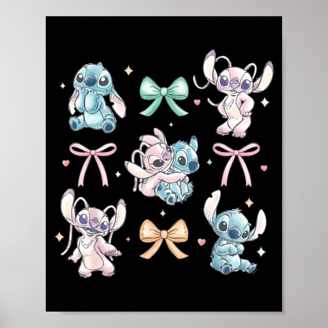 Poster &amp; Angel Coquette Style Bows Valentine's Day  (Frente)