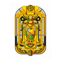 Ampel - Abstrato Geométrico Cyberpunk Amarelo