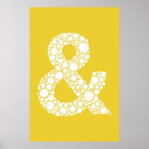 Pôster Ampersand (e símbolo) Poster. Texto da cinza em am