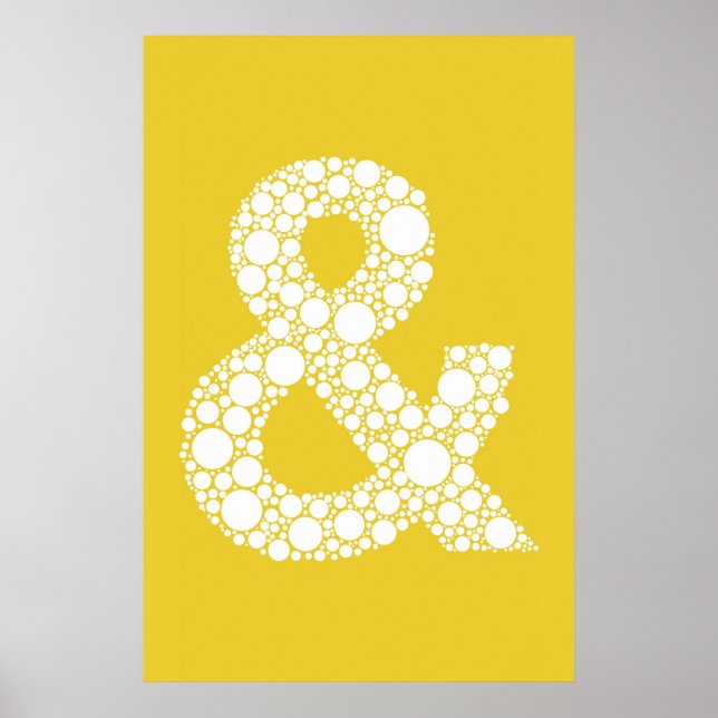 Pôster Ampersand (e símbolo) Poster. Texto da cinza em am (Frente)