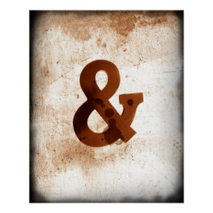 Pôster ampersand poster no estilo de chique sepia