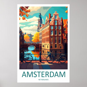 Poster Amsterdã Holanda Cartaz de Viagem Parque Nacional