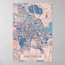 Amsterdã Holanda Mapa da Cidade Ventilada Viagem