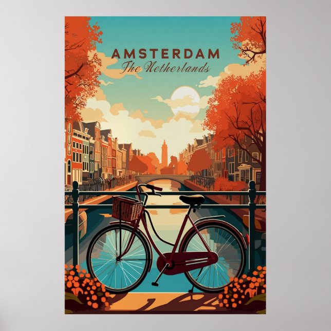 Poster Amsterdã, Países Baixos (Frente)