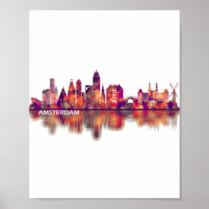 Poster Amsterdam Netherlands Skyline