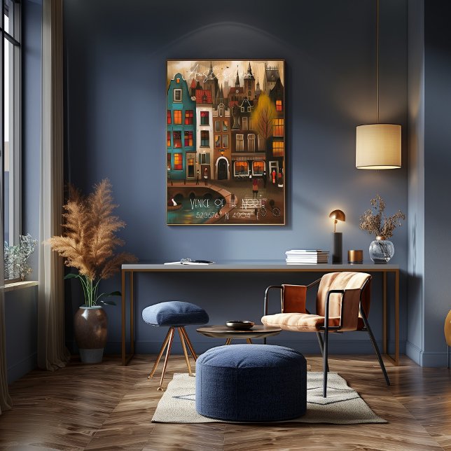 Pôster Amsterdam: Venice of the North - Whimsical art (Criador carregado)