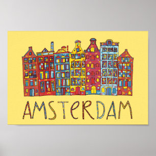 Pôster Amsterdão no mosaico