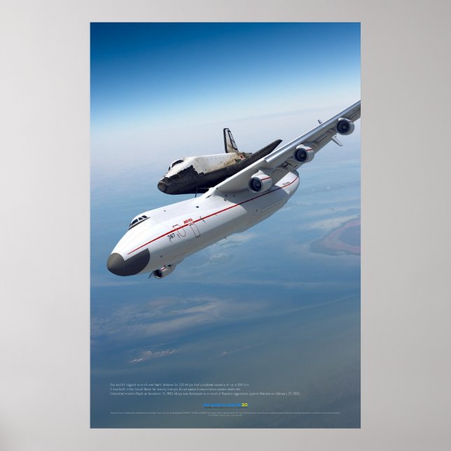 Poster An-225 Mriya: Gigante do Céu e Cartaz da Buran (Frente)